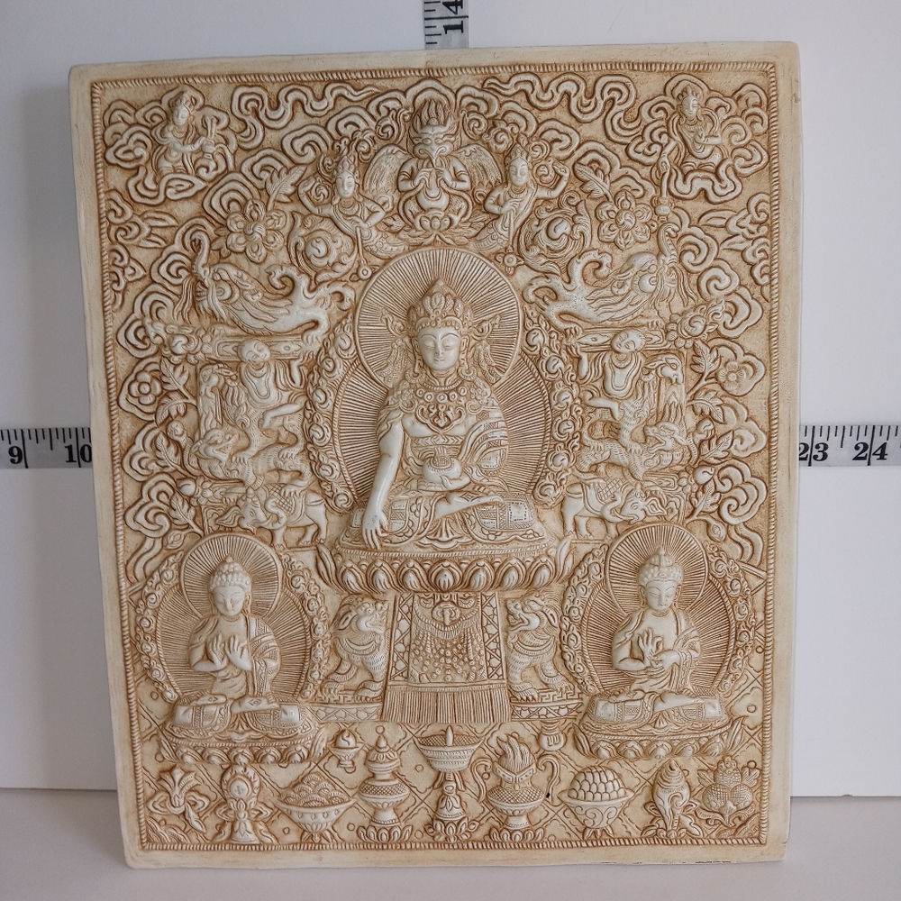 Tibetan Buddhist Relief Plaque